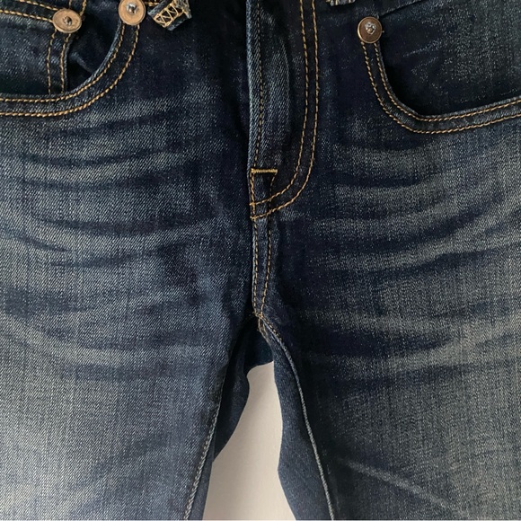 R13 Boy Skinny Mid Rise Dark Wash Jeans - 24 - Picture 7 of 13